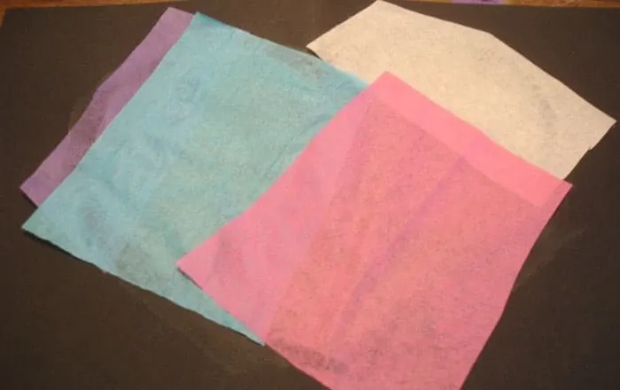 pieces of tissue paper