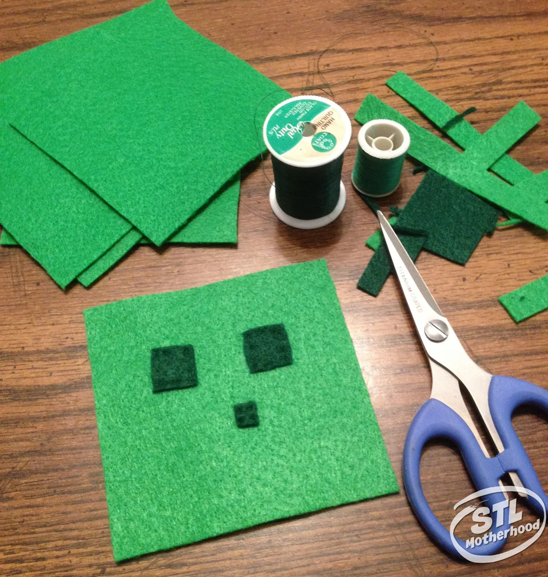 A Minecraft slime cube ready to sew