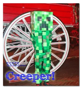 DIY Minecraft Creeper Costume by stlMotherhood