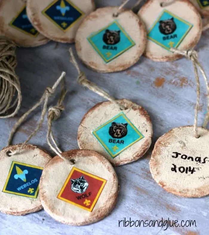 DIY Rustic Salt Dough Cub Scout Ornaments