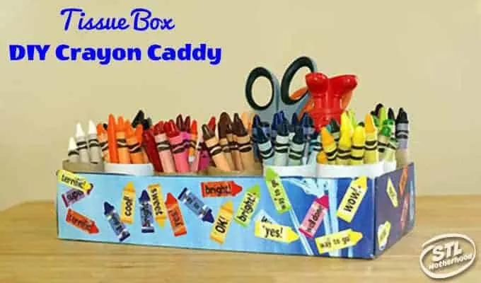 crayon caddy from tissue box