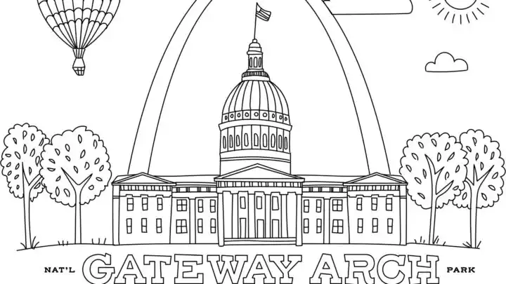 gateway arch coloring page