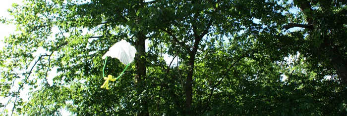 parachute man coffee filter fuzzy stick