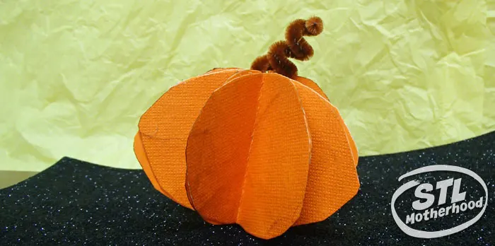 No Glue Super Easy Paper Pumpkin Craft - stlMotherhood