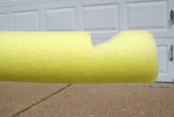 pool noodle catapult close up