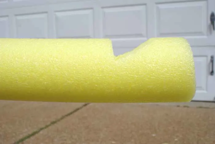 pool noodle catapult close up