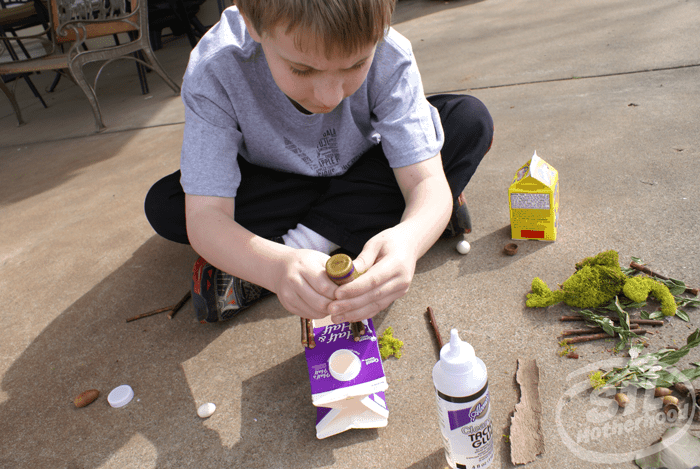 Milk Carton Fairy House