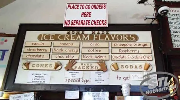 Crown Candy ice cream menu in St. Louis city