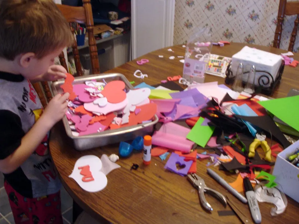 Tissue Paper Stained Glass Hearts