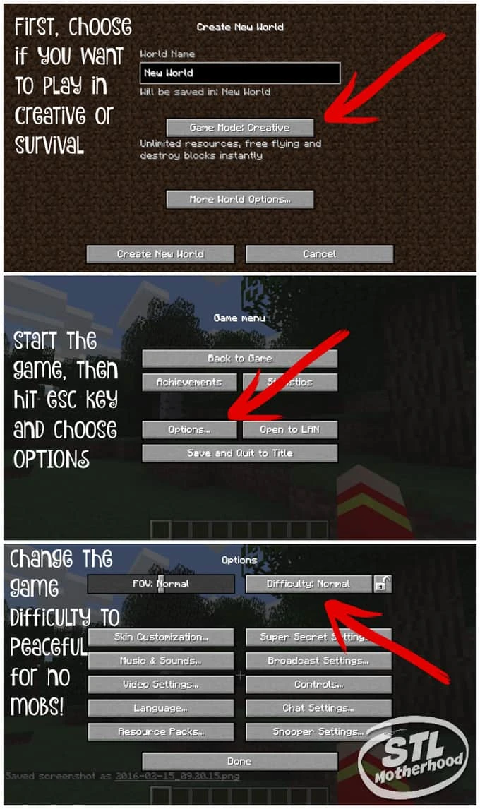 minecraft game modes and peaceful