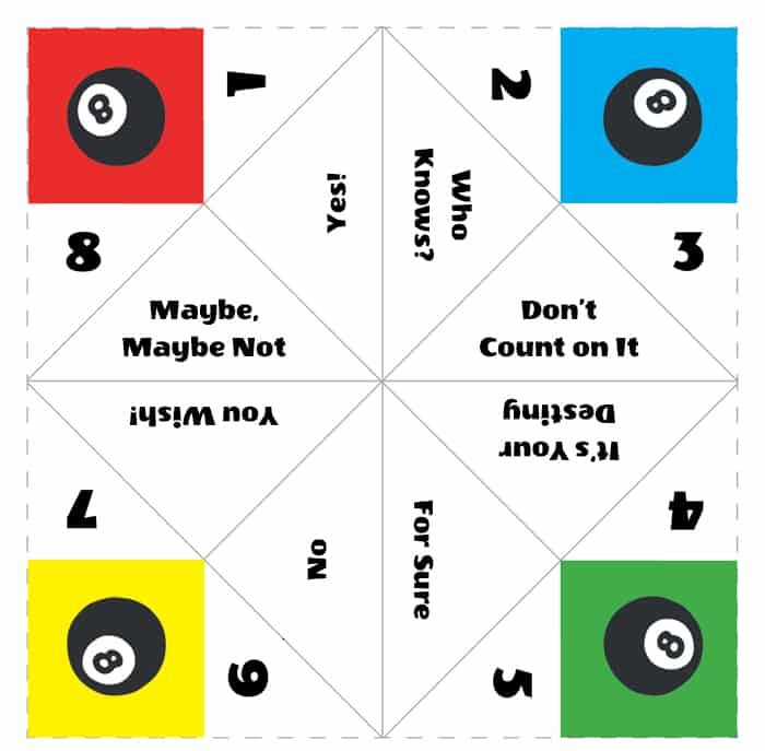 Magic 8 Ball Paper fortune teller