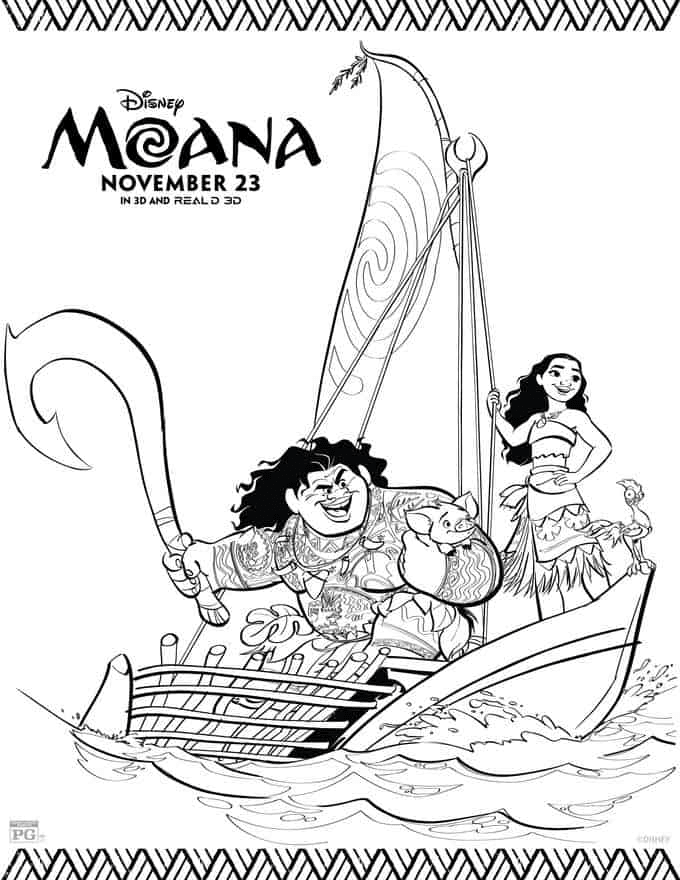 Moana coloring sheet