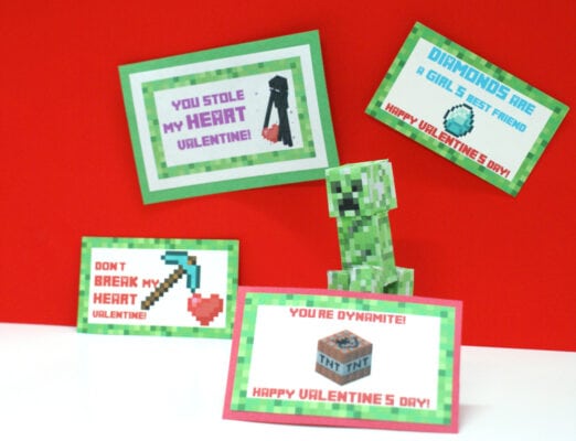 Make A Minecraft Valentine Cards For Your Kid's Classroom