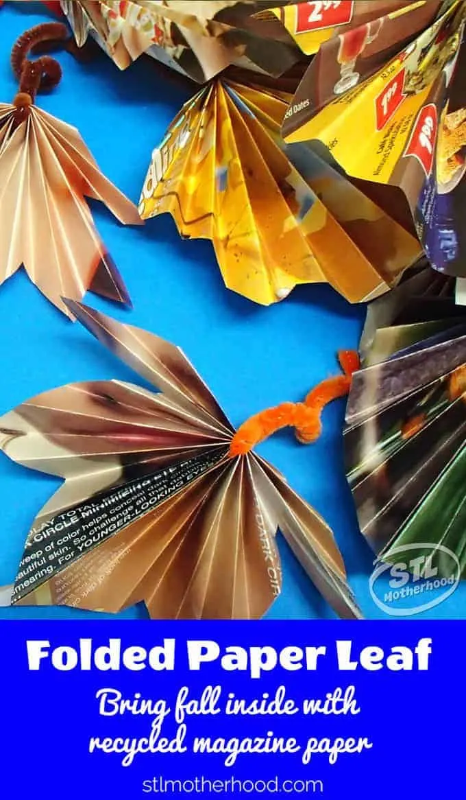 Make fall leaves from recycled magazine paper