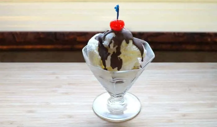 ice cream sundae with homemade ice cream