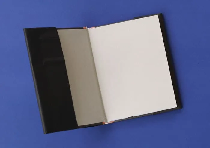 inside a paper book cover