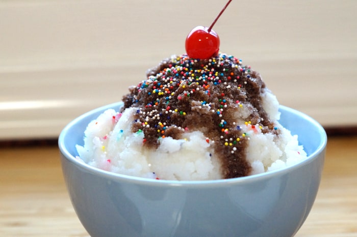 snow cream ice cream treat