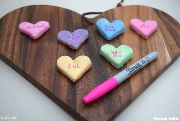 DIY Conversation Hearts Necklace