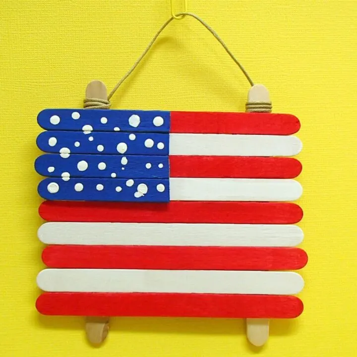 flag made from popsicle sticks