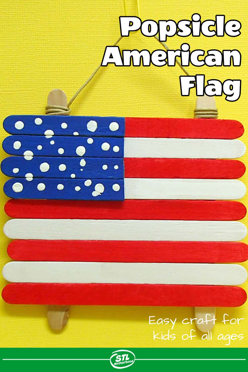 Popsicle Stick Flag Craft - Giggles Galore