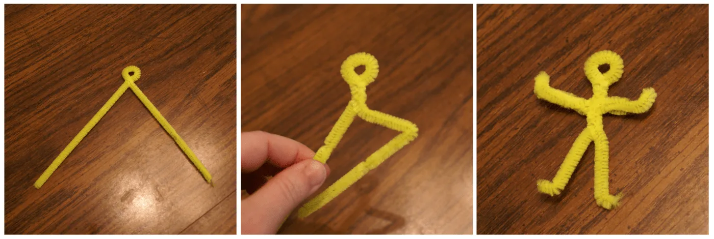 how to make a pipe cleaner stickman steps