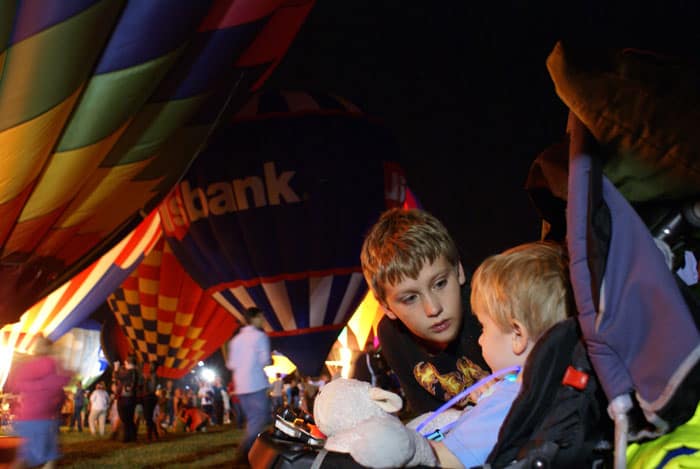 Boys chatting at the Balloon Glow