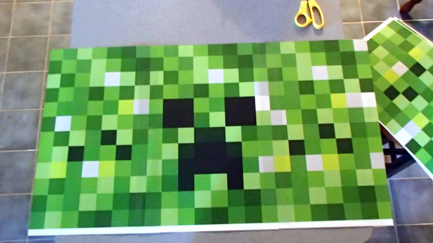 creeper costume head printed on paper