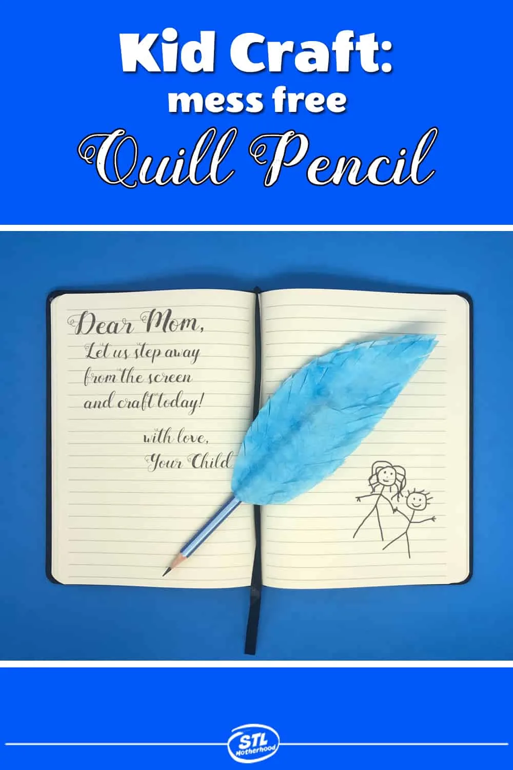 Craft an easy quill Pencil (or pen) with your kids--no mess because it uses a real ball point pen! 
#kidcraft #crafts #quill