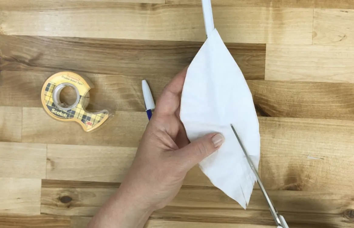 making a quill pen with a coffee filter