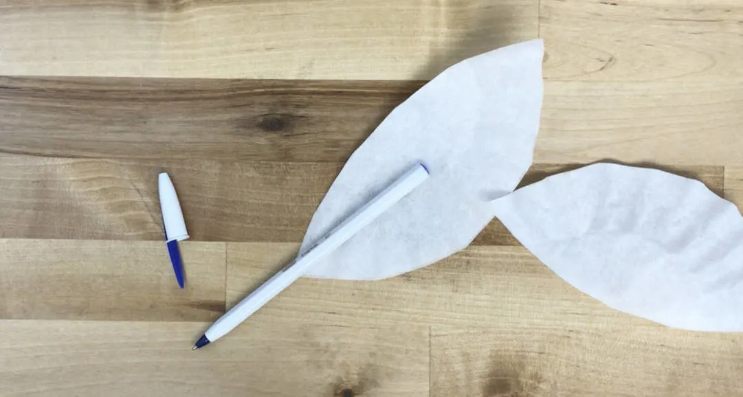 making a quill pen with a coffee filter