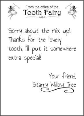 tiny tooth fairy letter template