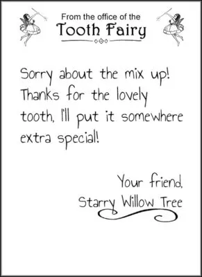 tiny letter from the tooth fairy to print out