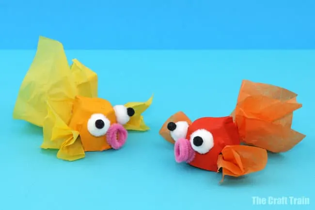 Tissue Paper Rainbow Fish Craft - Crafts on Sea