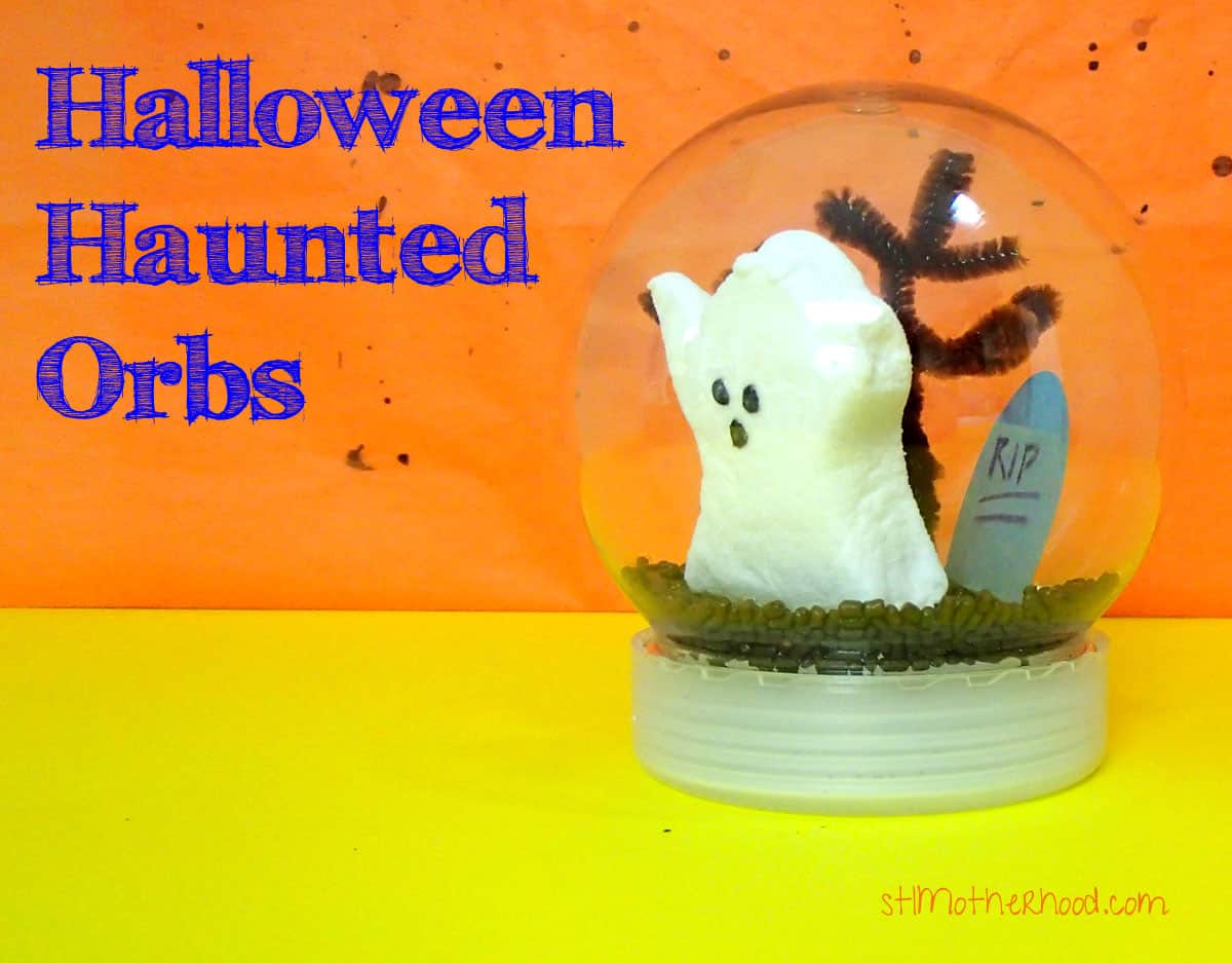 ghost peep in a dry snow globe