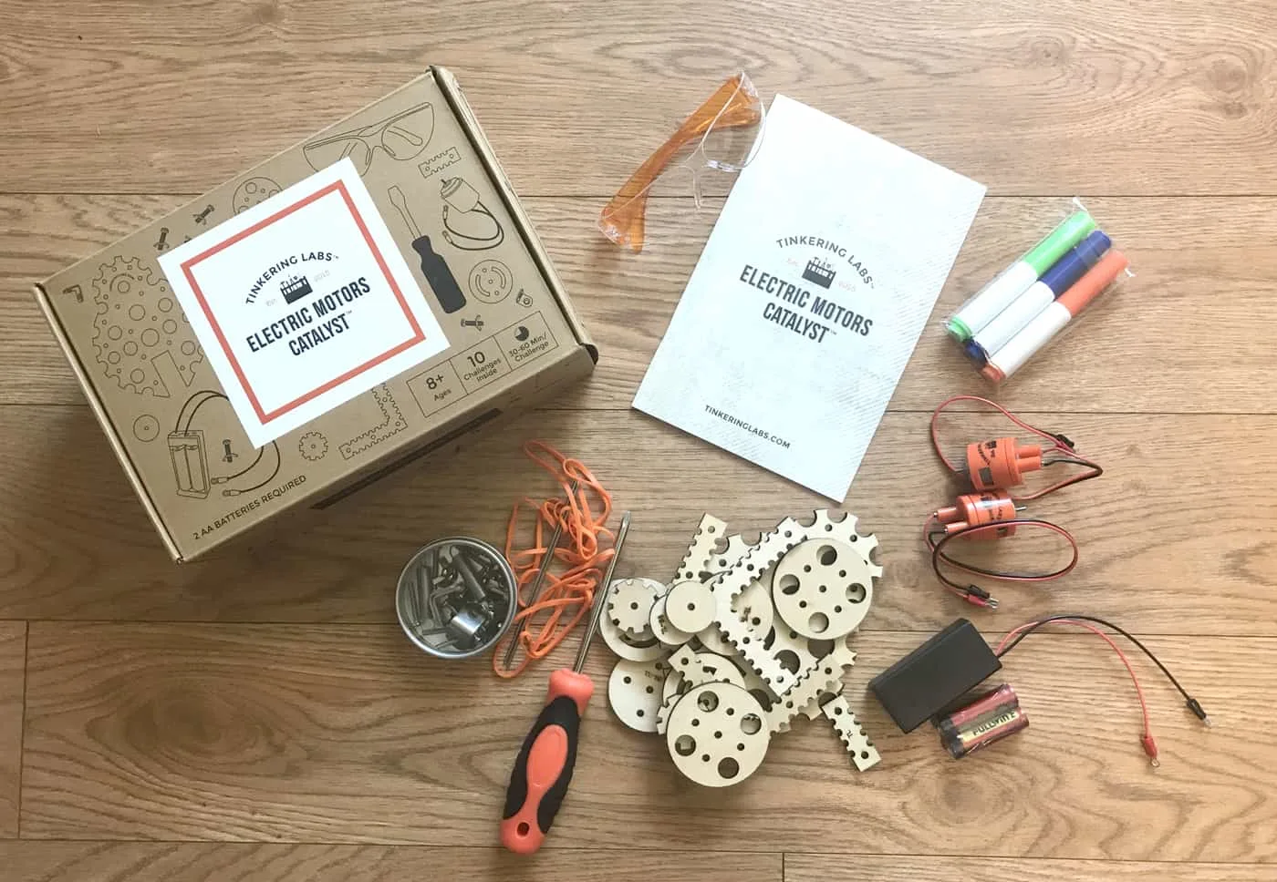 What's in a Tinkering Labs Electric Motors Catalyst STEM Kit