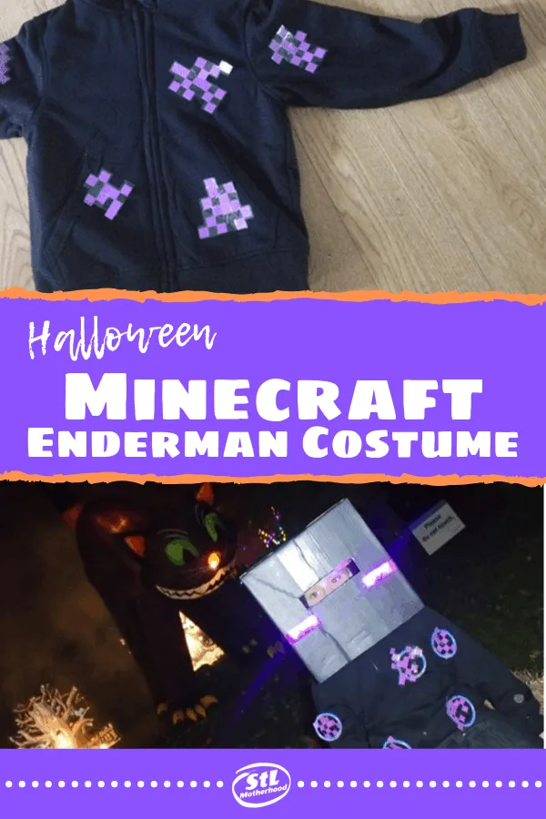 Stepf made this Enderman costume ALL BY HERSELF! 😂👏🏼 #Minecraft #enderman