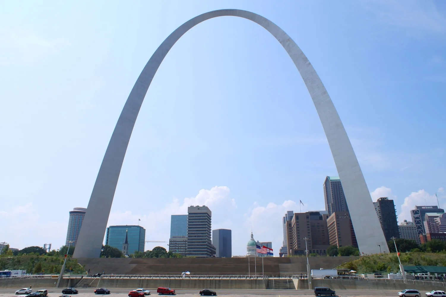 Gateway Arch as seen from a river boat