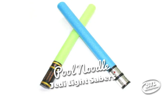 light saber toy made from a pool noodle