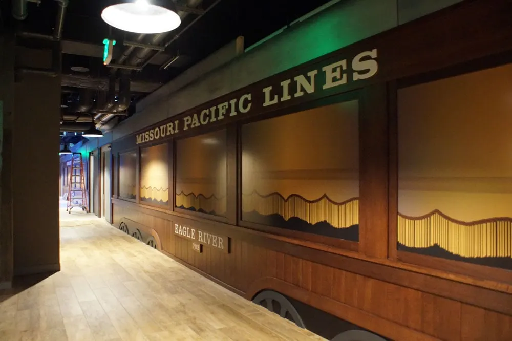 virtual train ride at the St. Louis Aquarium looks like an old Missouri Pacific passenger car