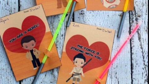 Image for DIY Printable Star Wars Valentines Cards with Glowstick Lightsabers