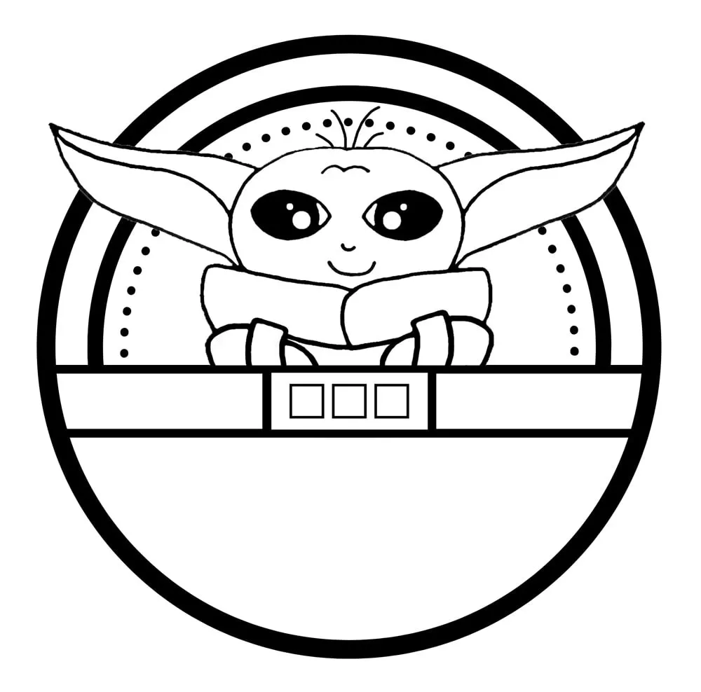 baby Yoda sun catcher printable