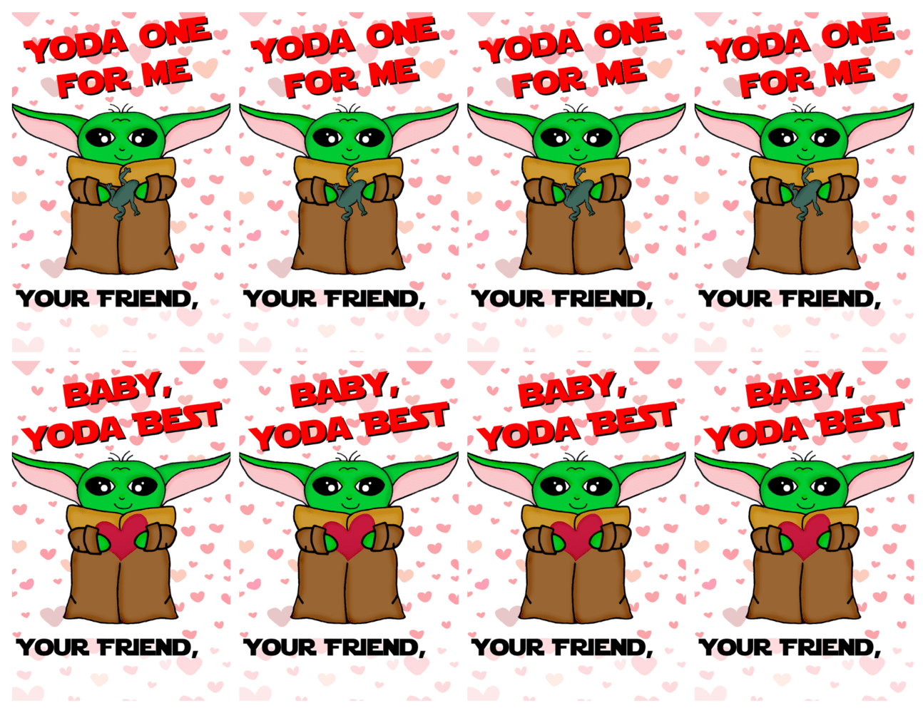 Easy How to Draw a Baby Yoda Valentine Tutorial and Coloring Page