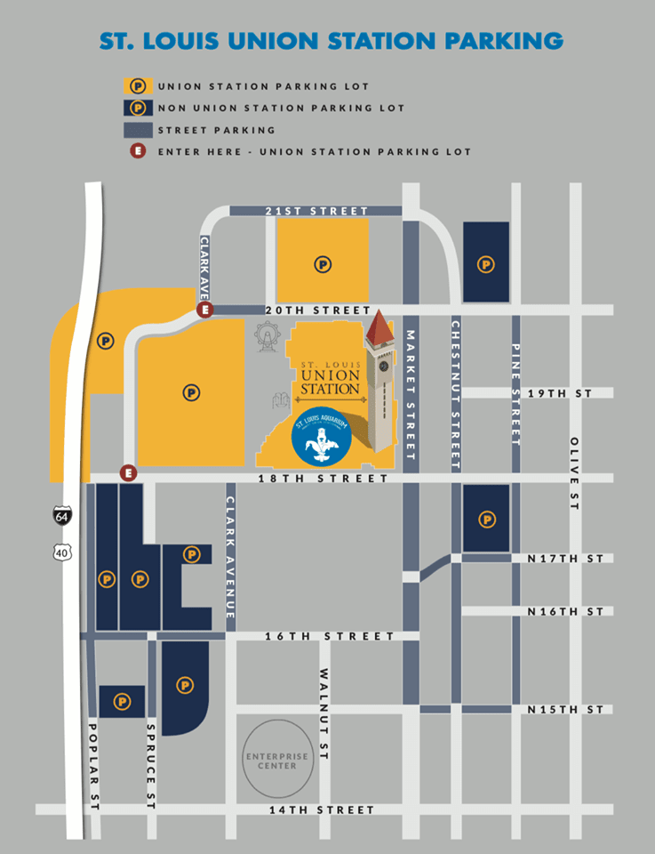 Map of the parking at Union Station St. Louis