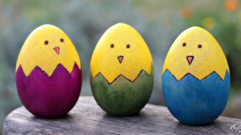 Image for Cute Easter Chick Wooden Egg