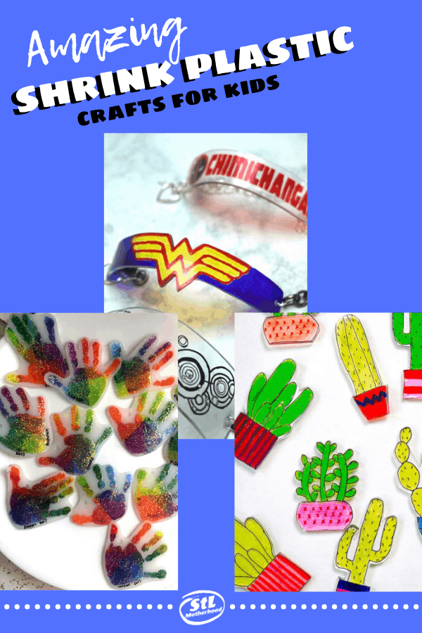 Ten crafts using Shrinky Dinks shrinkable plastic for kids. Make charms, bracelets, backpack tags, bookmarks and more