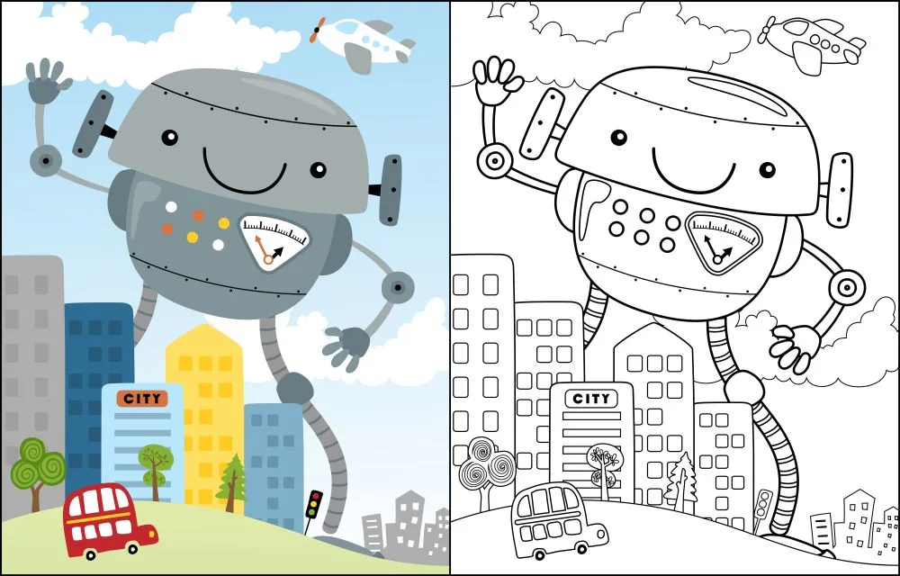 robot coloring sheet