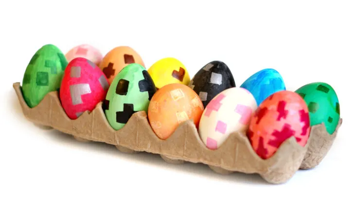 Plastic Minecraft hand painted eggs