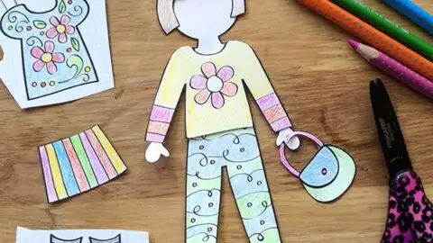 Image for Printable Paper Doll and Kids Activity