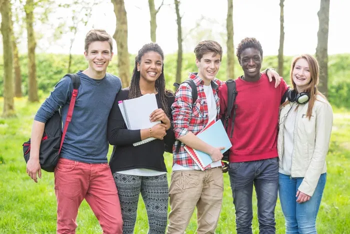 teens with bookbags