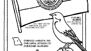 Missouri symbols coloring page